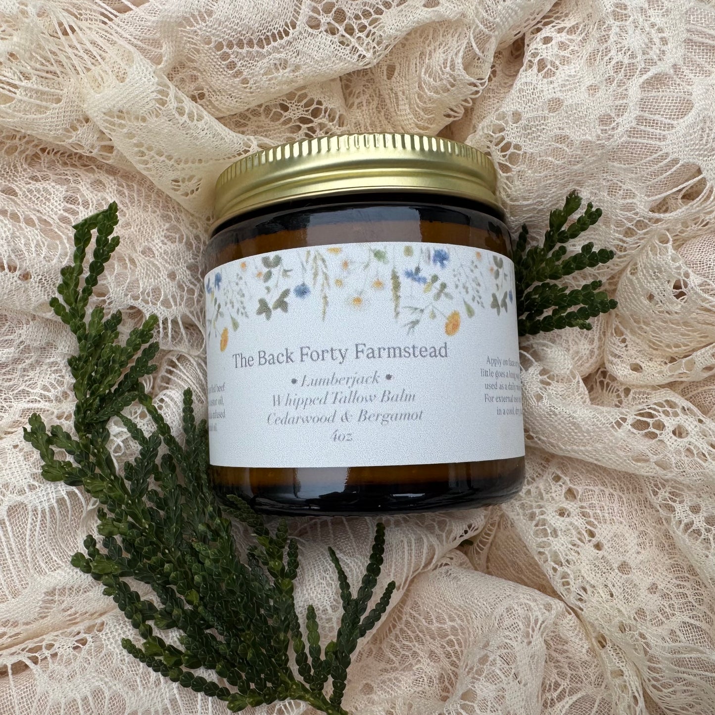 The • Lumberjack • Cedarwood & Bergamot Whipped Tallow Balm 4oz