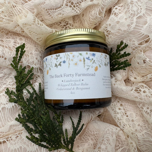 The • Lumberjack • Cedarwood & Bergamot Whipped Tallow Balm 4oz