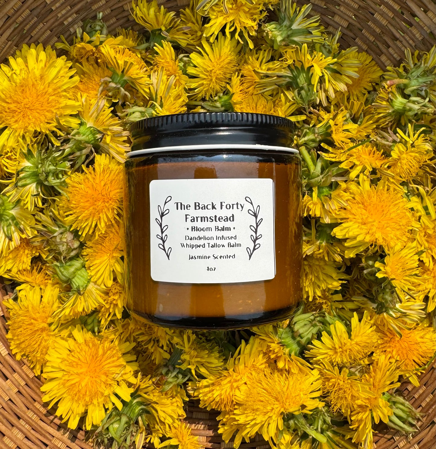 •Bloom Balm• Floral Scented Dandelion Infused Whipped Tallow Balm 4oz